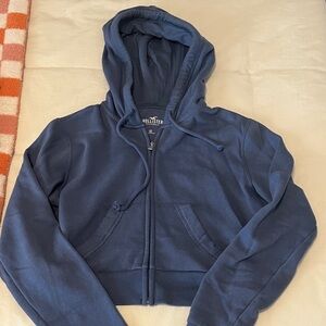 Hollister Blue crop Hoodie Jacket